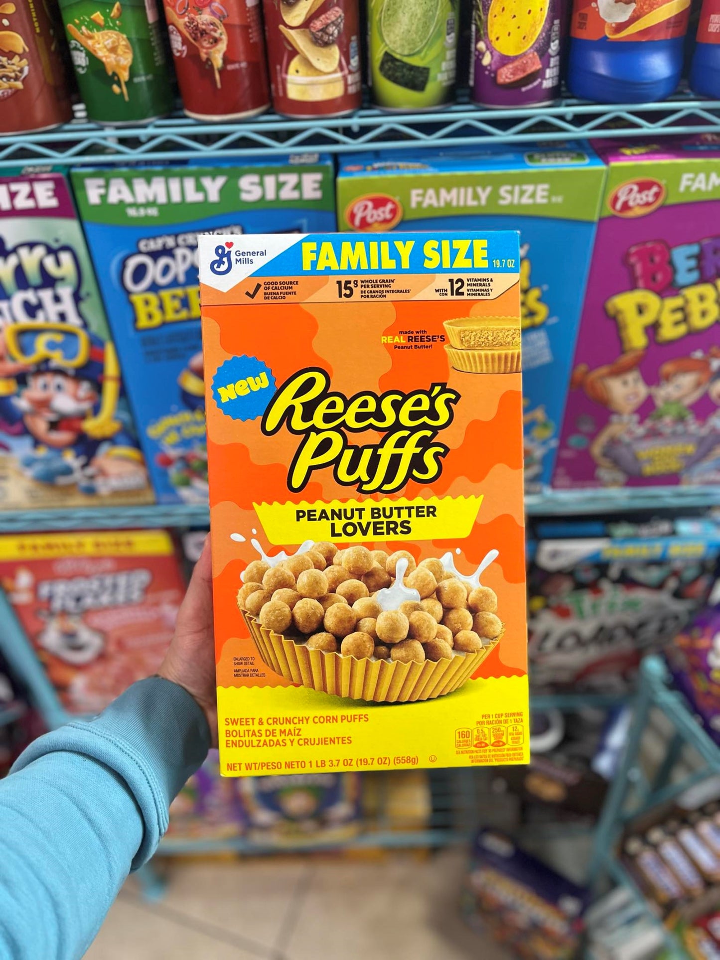 (USA) REESE'S PUFFS PEANUT BUTTER LOVERS (FAMILY SIZE) - 558G