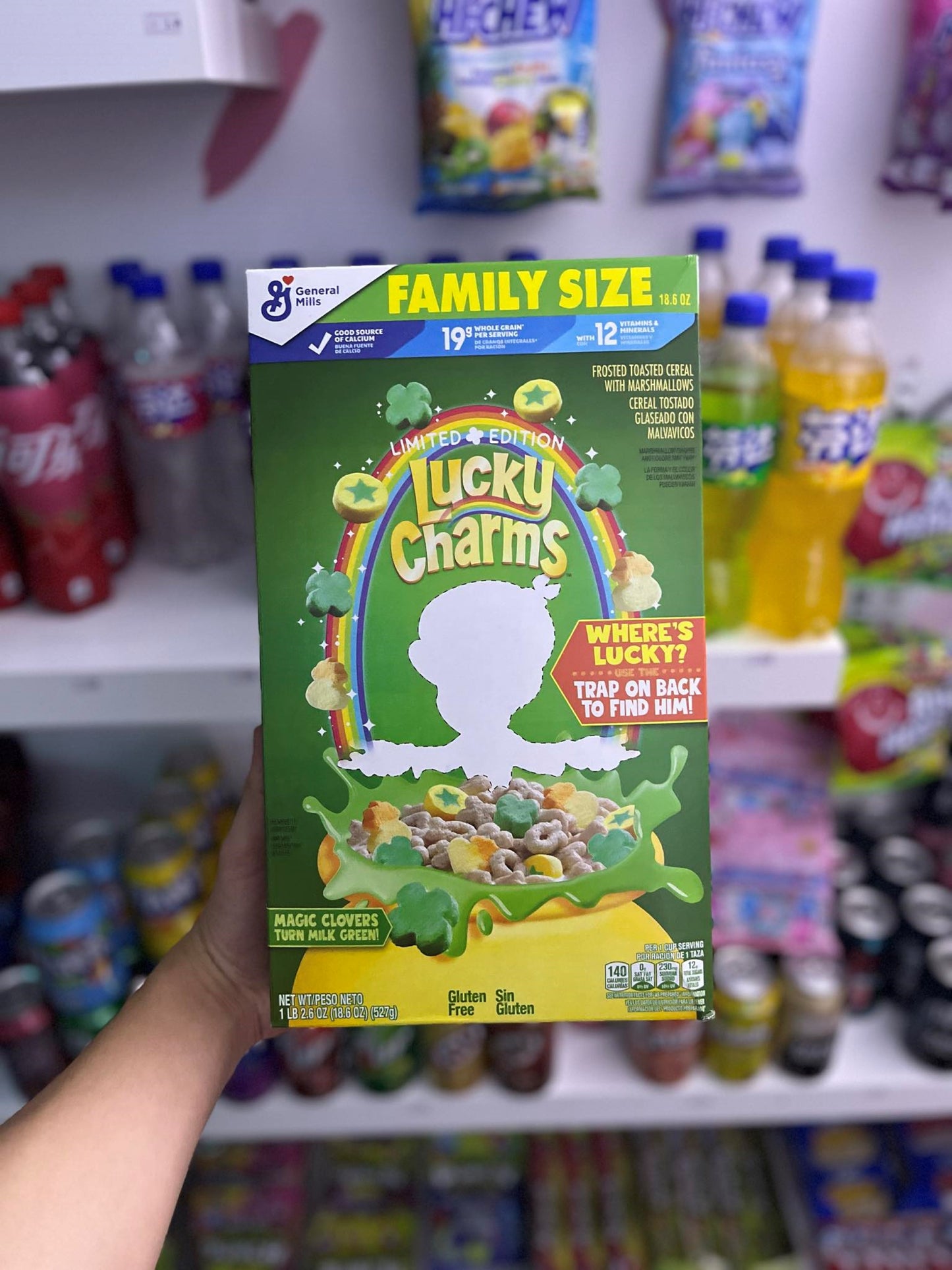 (USA) LUCKY CHARMS MAGIC CLOVERS LIMITED EDITION (FAMILY SIZE) - 527G