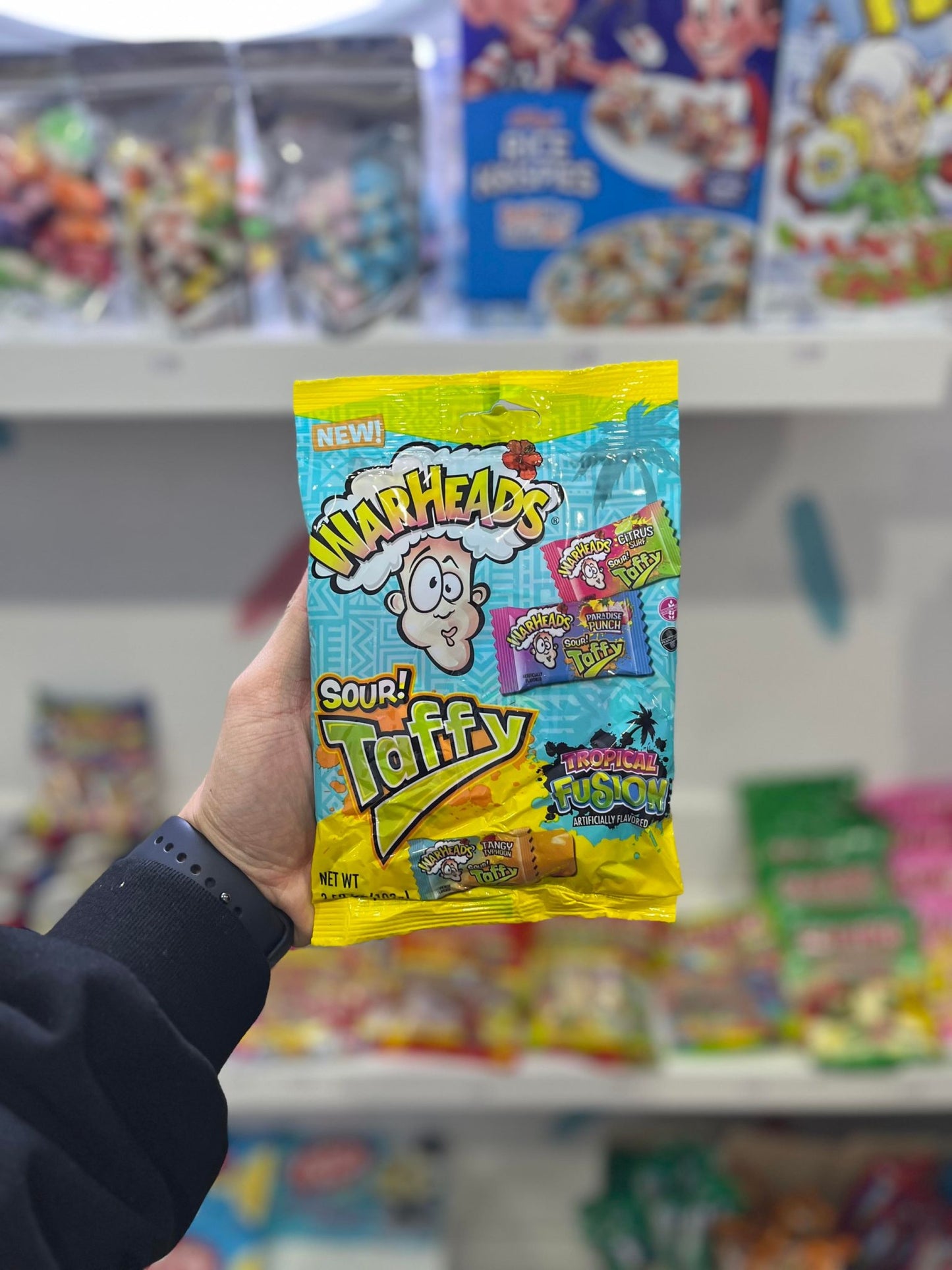 WARHEADS SOUR TAFFY TROPICAL FUSION - 102G