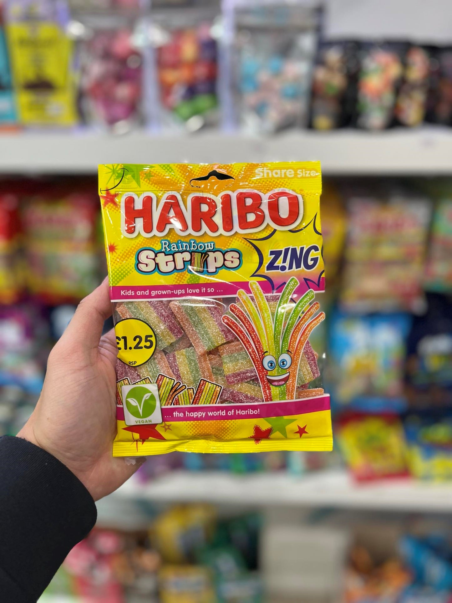 (UK) HARIBO RAINBOW STRIPS Z!NG - 130G