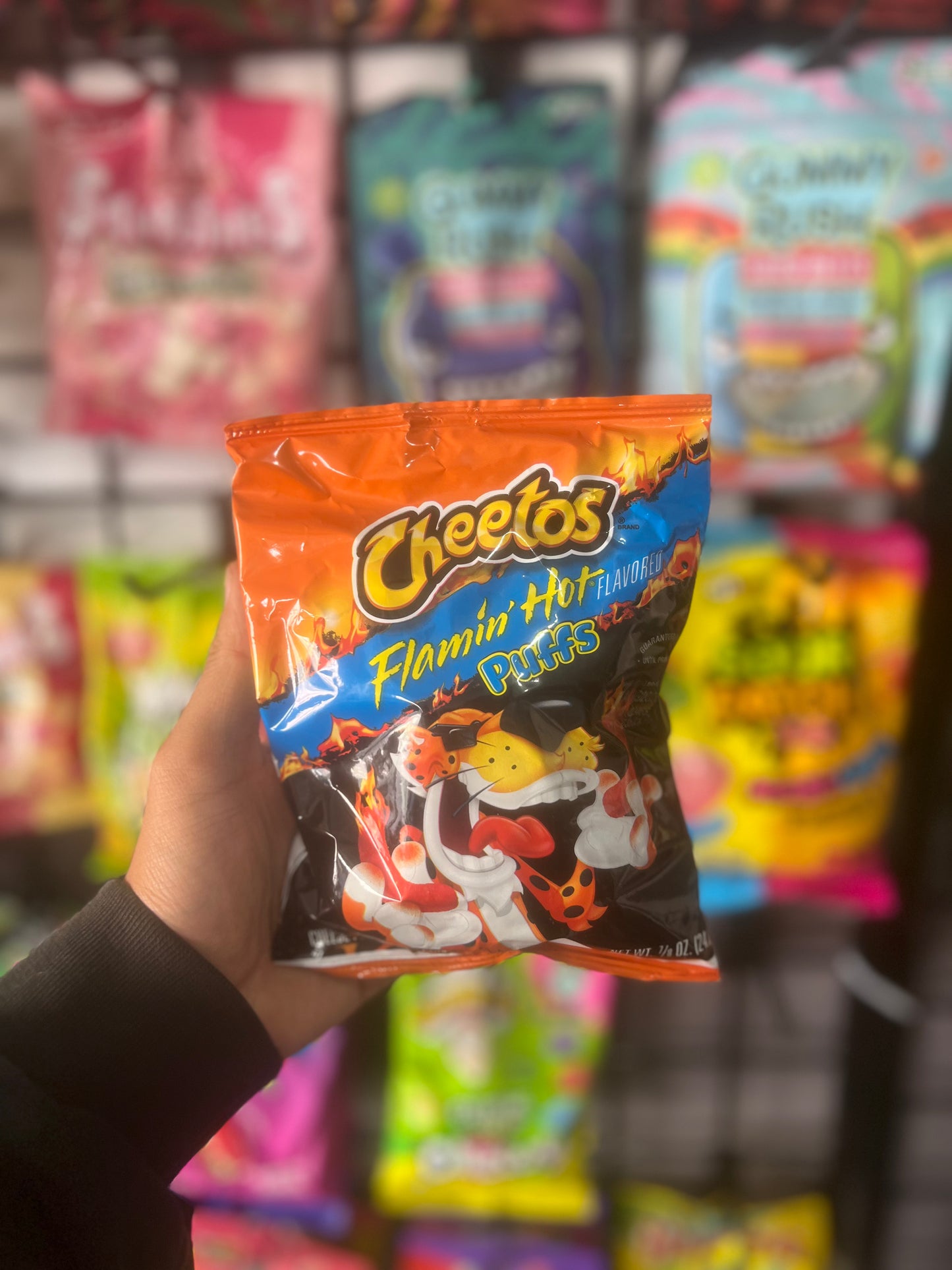 Cheetos Flamin’ Hot Puffs 24.8g | Spicy Cheese Corn Puffs USA