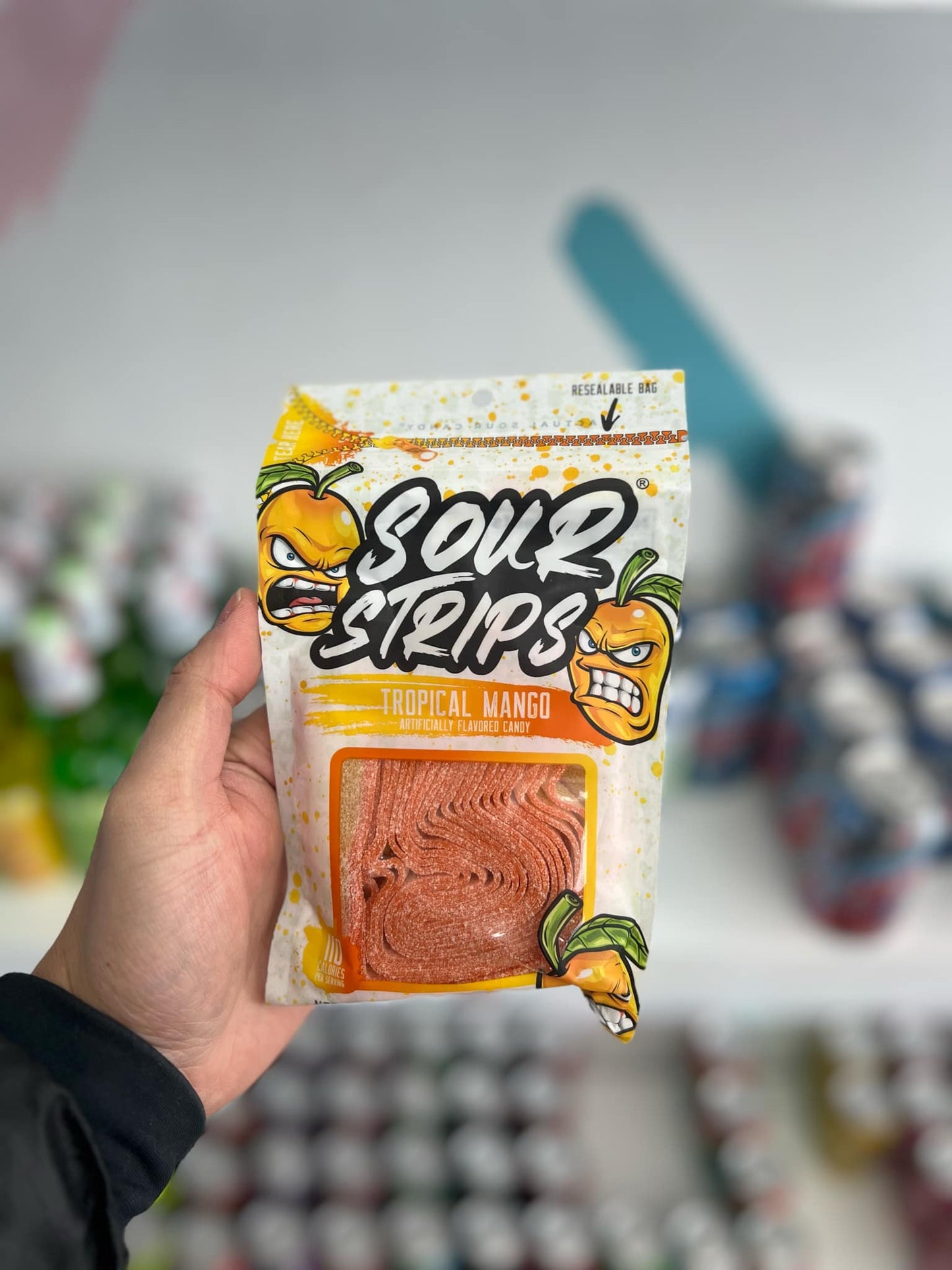 Sour Strips Tropical Mango – Sweet & Tangy Chewy Candy | Exotic Fruit Flavor