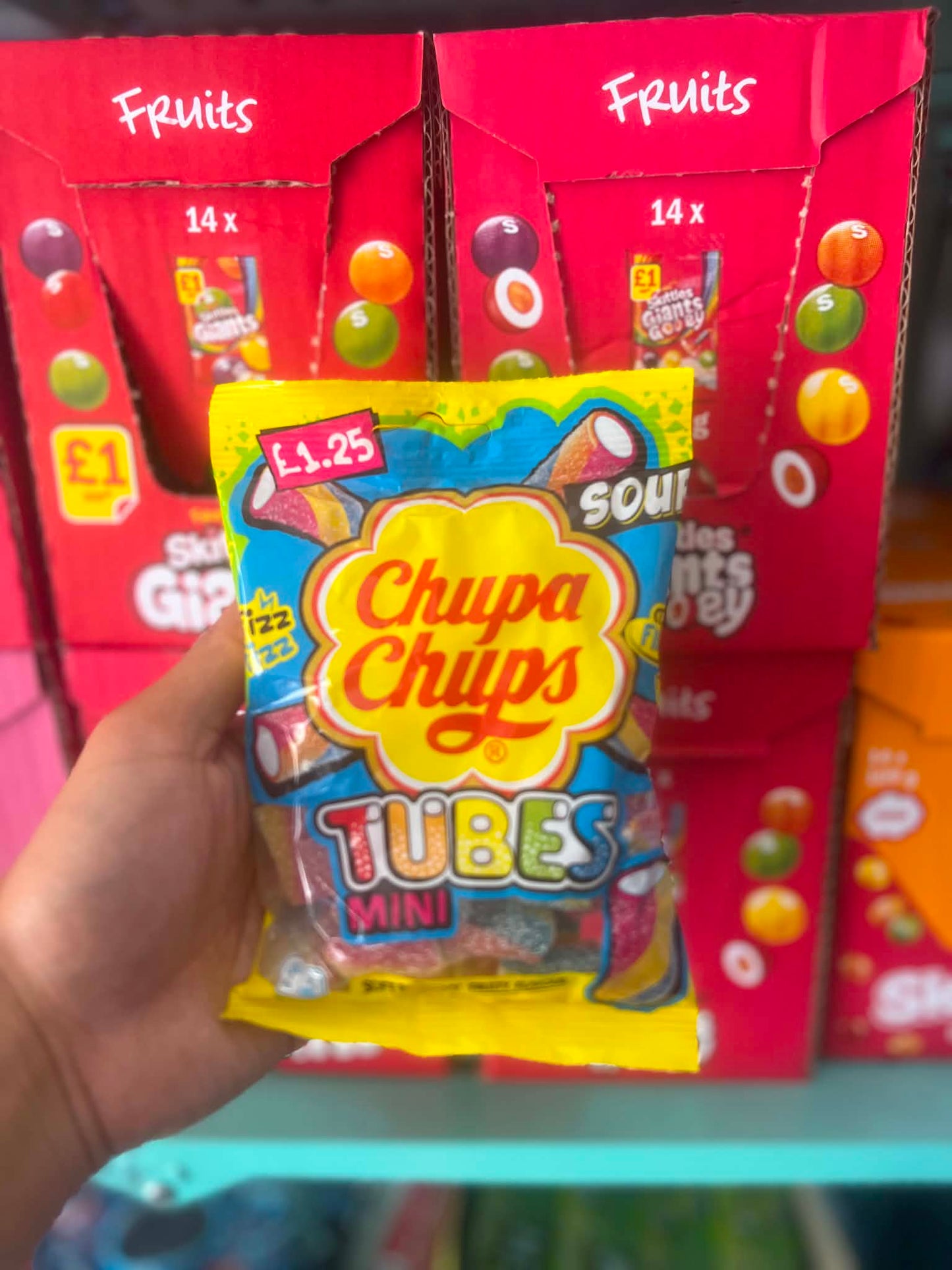 Chupa Chups Tubes Mini Sour Fizz Candy 120g