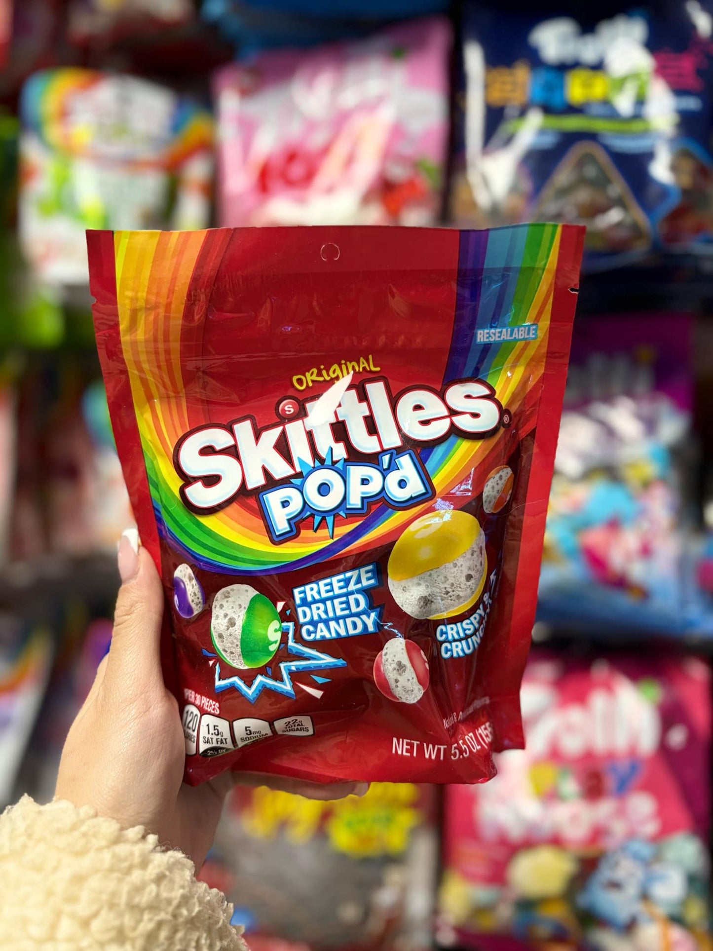Skittles Original Popped Freeze-Dried Candy – Crispy, Crunchy, and Bursting with Flavor