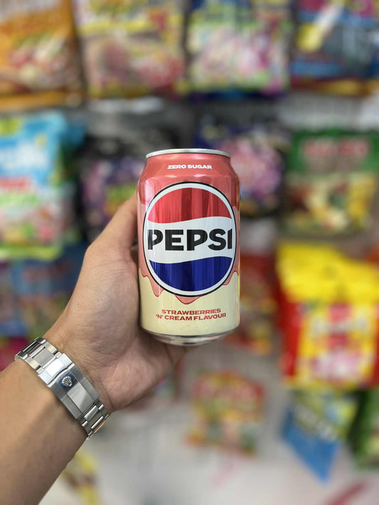 (UK) Pepsi Strawberries & Cream Zero Sugar – 330mL