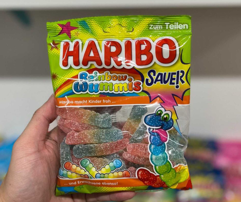 HARIBO SOUR RAINBOW WORMS 160g (GERMANY)