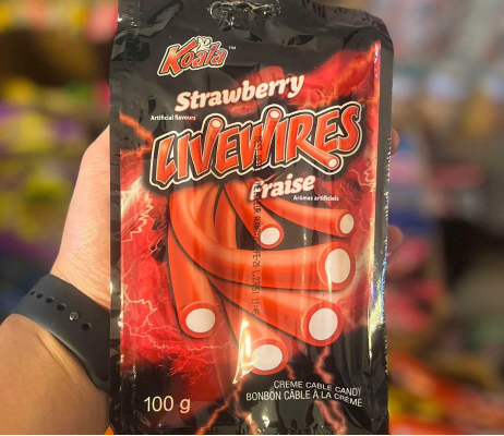 LIVEWIRES STRAWBERRY CREME CABLE CANDY (100g)