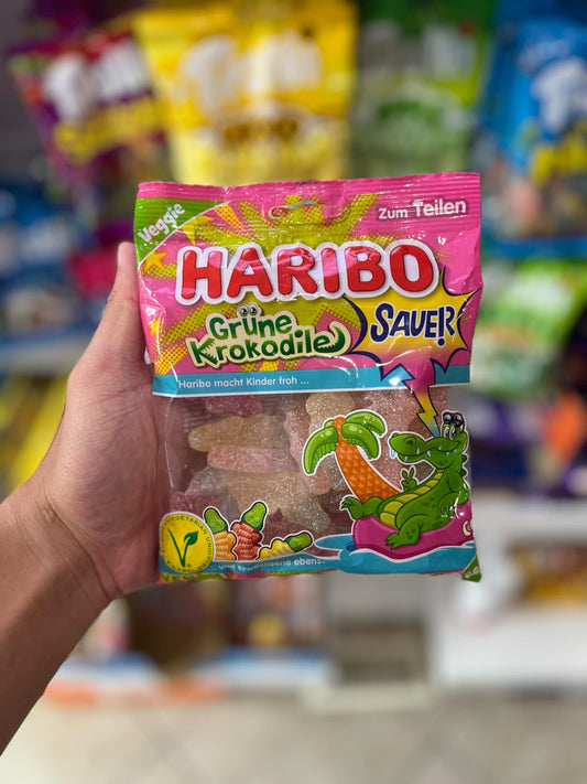 (GERMANY) HARIBO SOUR GRUNE KROKODILE (VEGAN) - 175G