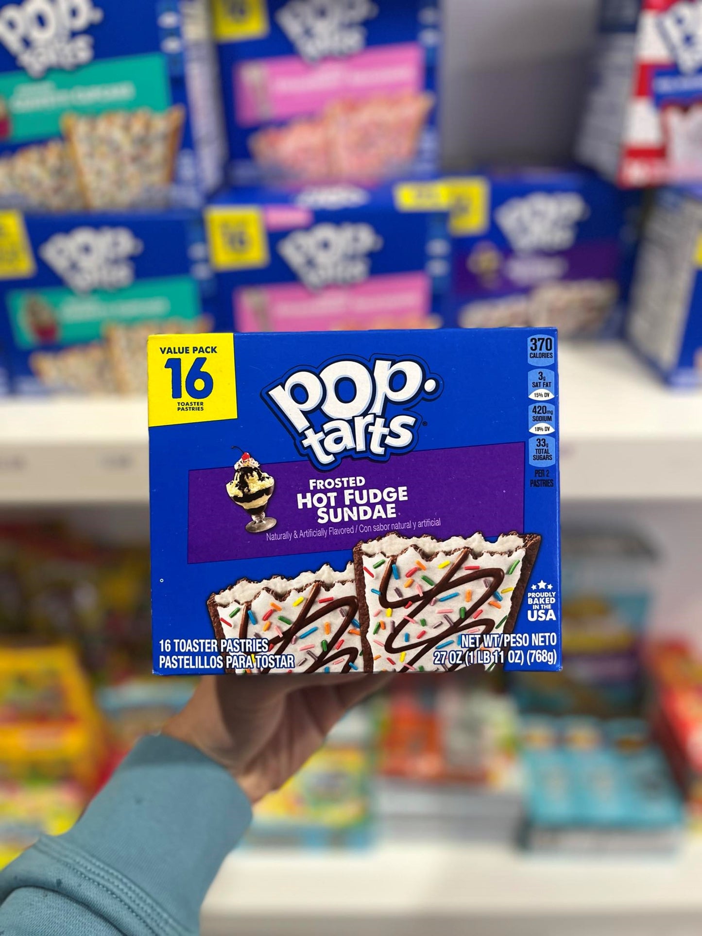 (USA) POP TARTS SUNDAE AU FUDGE CHAUD GIVRÉ - 16PK