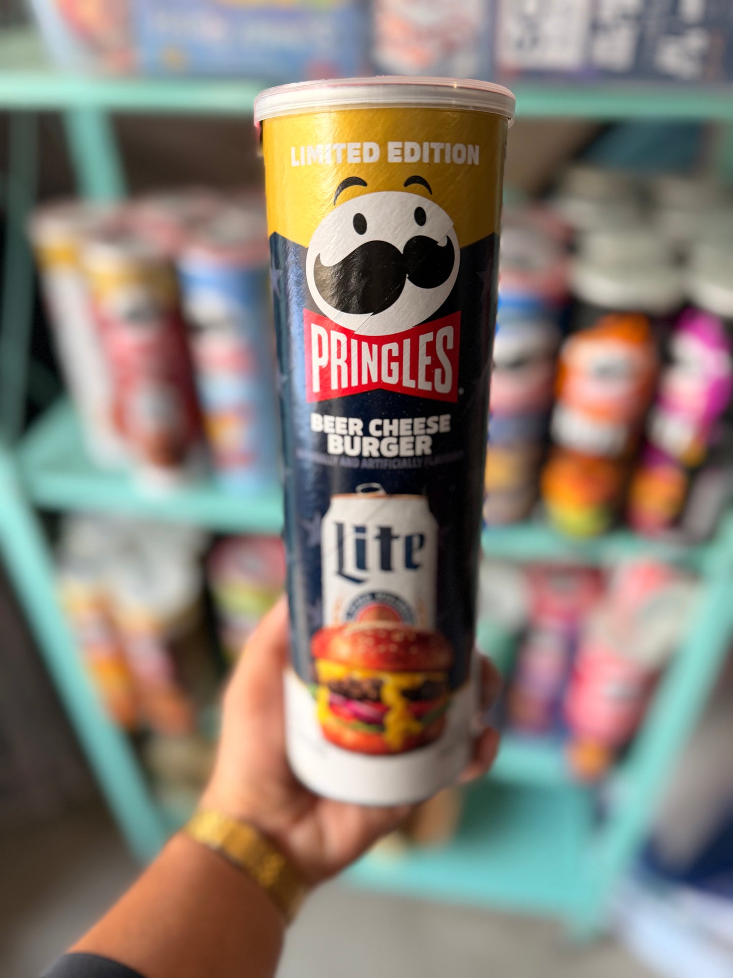 Pringles Beer Cheese Burger Potato Crisps 156g | Limited Edition USA Import