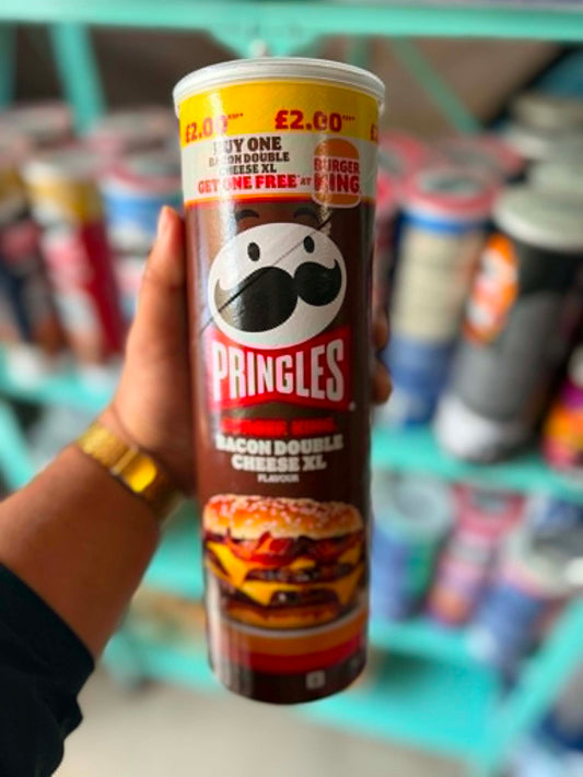 Pringles x Burger King Bacon Double Cheese XL 165g – Imported British Chips