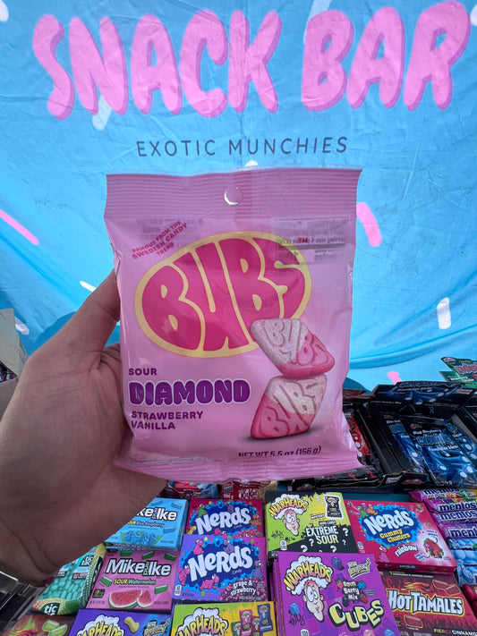 BUBS Sour Diamond Strawberry Vanilla - Viral Swedish Candy