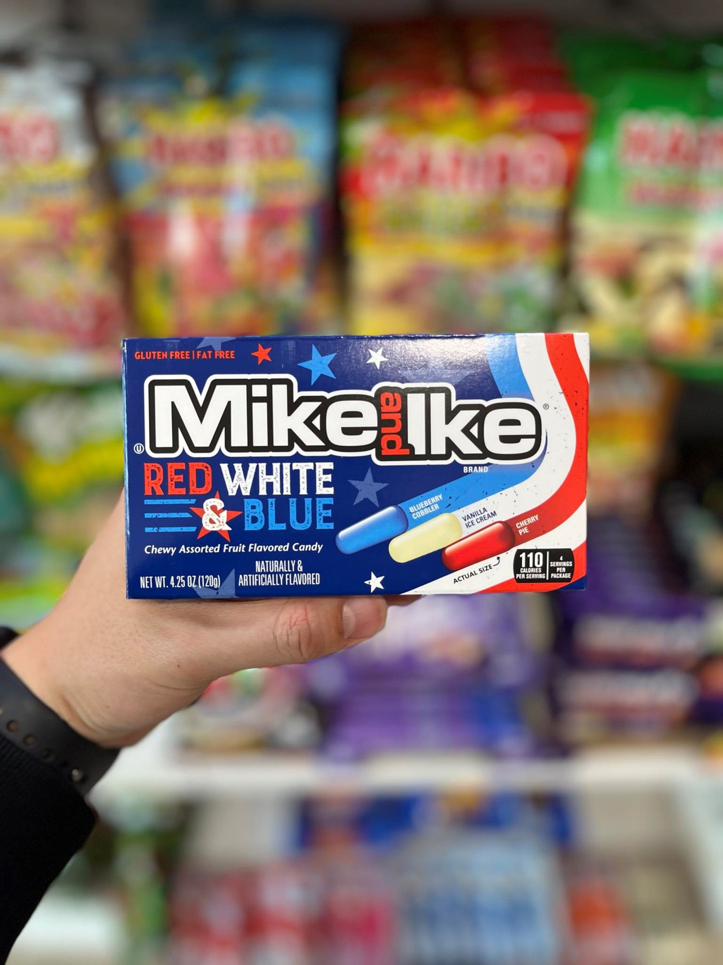 MIKE AND IKE RED WHITE & BLUE - 120G