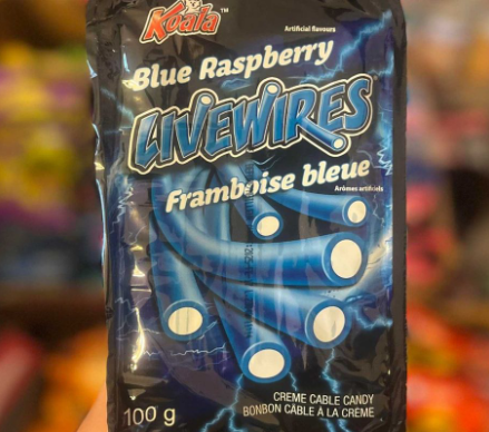 LIVEWIRES BLUE RASPBERRY CREME CABLE CANDY (100g)