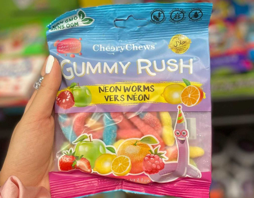 GUMMY RUSH - NEON WORMS HALAL - (90G)