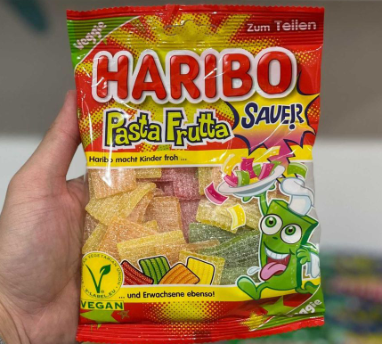 HARIBO PÂTES AUX FRUITS AIGRES 160g (ALLEMAGNE)